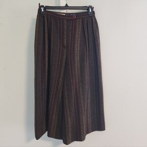 Emanuel Ungaro Parallèle Vintage Wool Herringbone Culotte Gaucho Pants Sz 8 Us 6